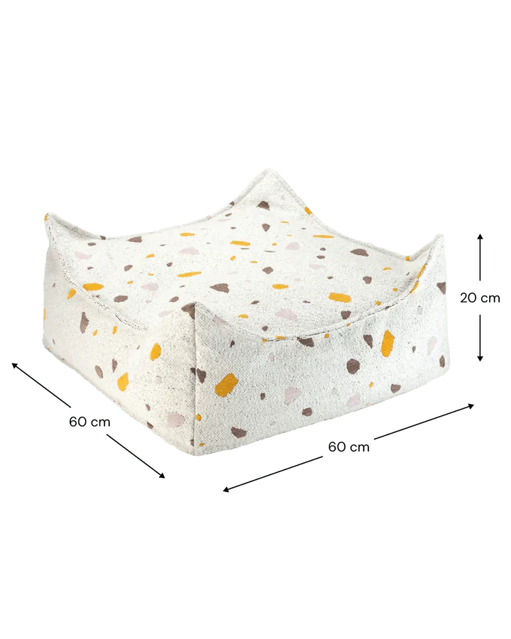 Square Ottoman, Terrazzo Marble (Pre - Order) - Le Petit Marché Home Furniture