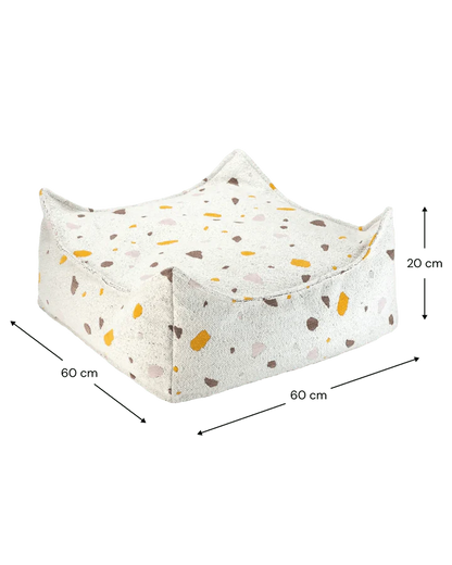 Square Ottoman, Terrazzo Marble (Pre - Order) - Le Petit Marché Home Furniture