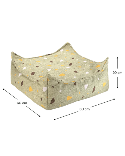 Square Ottoman, Terrazzo Moss (Pre - Order) - Le Petit Marché Home Furniture