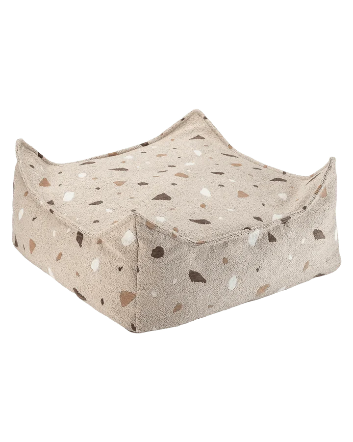 Square Ottoman, Terrazzo Sand (Pre - Order) - Le Petit Marché Home Furniture