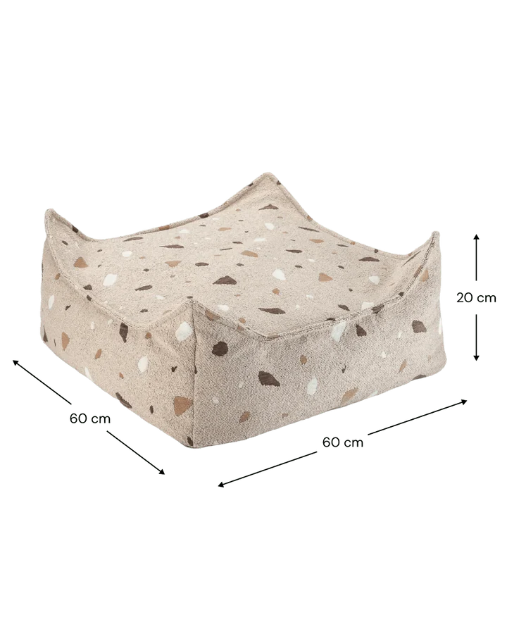 Square Ottoman, Terrazzo Sand (Pre - Order) - Le Petit Marché Home Furniture