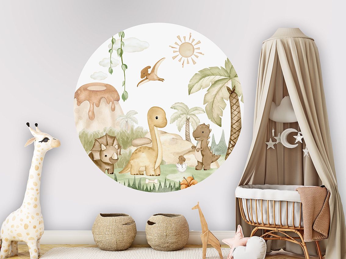 Wallpaper - Dino Baby - Circle (Pre - Order) - LPM Home