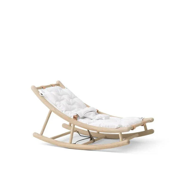Wood Baby & Toddler Rocker, Oak/White - Le Petit Marché Home Furniture