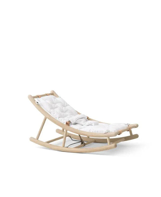 Wood Baby & Toddler Rocker, Oak/White - Le Petit Marché Home Furniture
