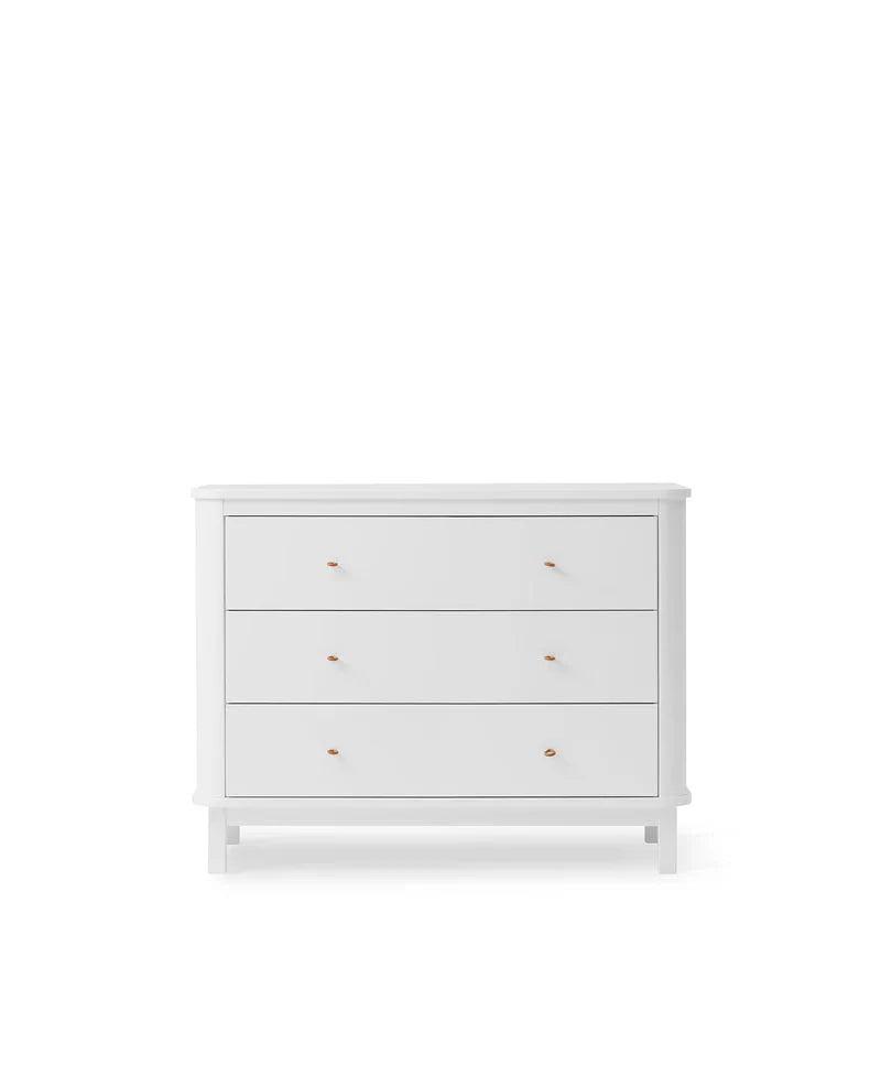 Wood Dresser 3 Drawers, White (Pre - Order) - LPM Home