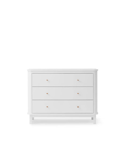Wood Dresser 3 Drawers, White (Pre - Order) - LPM Home