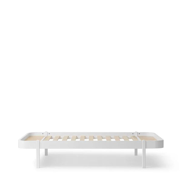 Wood Lounger Bed 120, White - Le Petit Marché Home Furniture