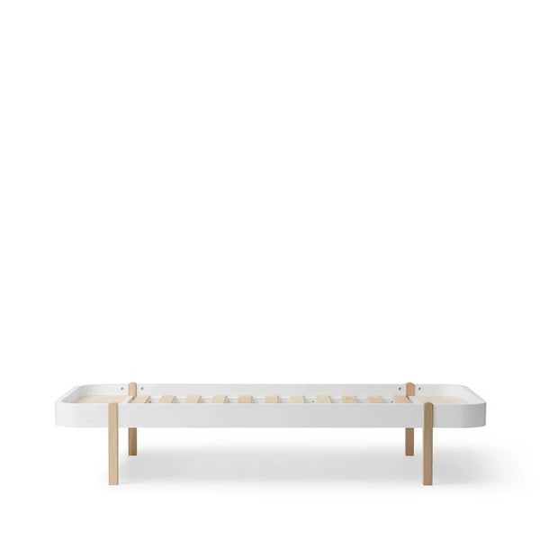 Wood Lounger Bed 90, White/Oak - Le Petit Marché Home Furniture