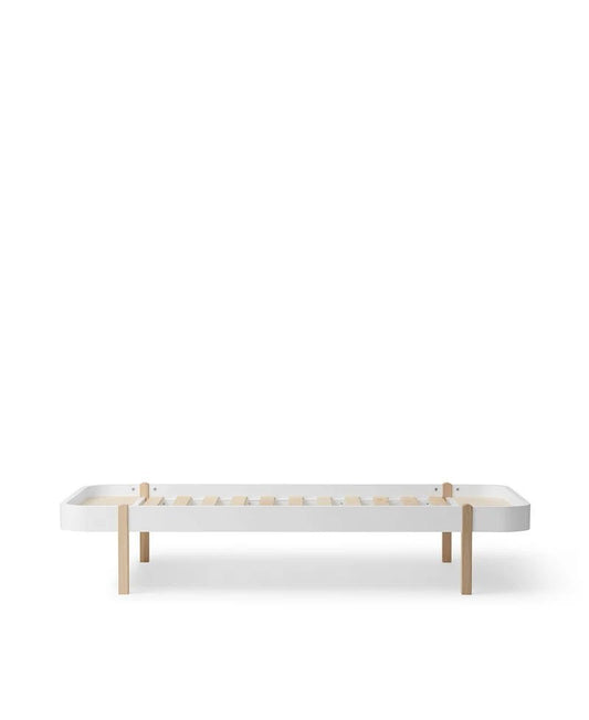 Wood Lounger Bed 90, White/Oak - Le Petit Marché Home Furniture
