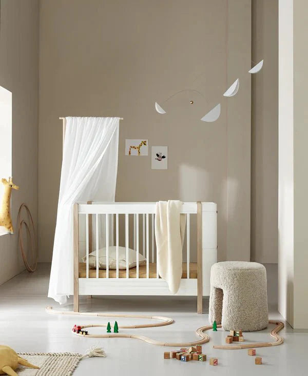 Wood Mini+ Bed Canopy, White - Le Petit Marché Home Furniture
