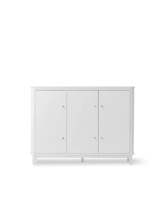 Wood Multi Cupboard 3 Doors, White - Le Petit Marché Home Furniture
