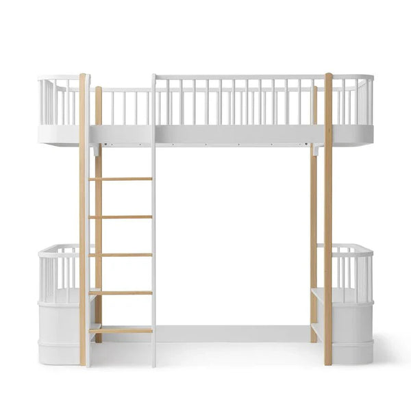 Wood Original Loft Bed, White/Oak - Le Petit Marché Home Furniture