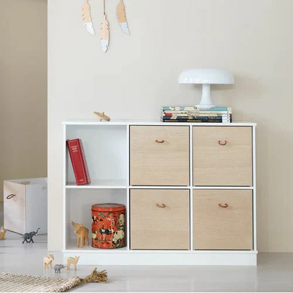 Wood shelving unit 3x2 w. base - Le Petit Marché Home Furniture