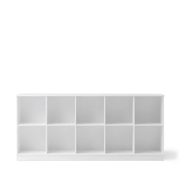 Wood shelving unit 5x2 w. base - Le Petit Marché Home Furniture