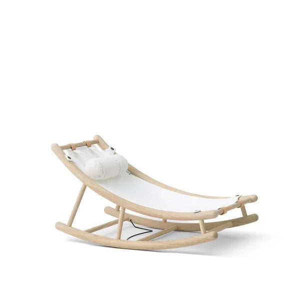 Wood Toddler Rocker, Oak/White - Le Petit Marché Home Furniture