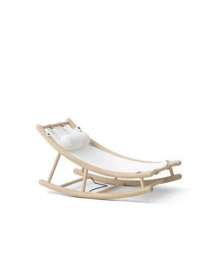Wood Toddler Rocker, Oak/White - Le Petit Marché Home Furniture