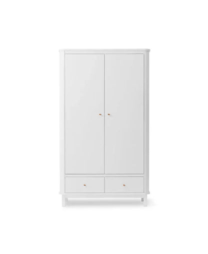Wood wardrobe 2 door, white - Le Petit Marché Home Furniture